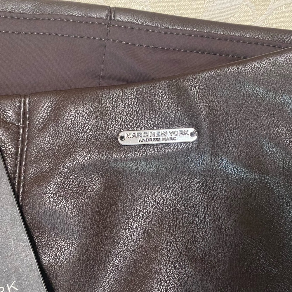 🆕 Marc New York Pants Women’s 3X Espresso Brown Faux Leather Pull On NEW NWT - Picture 4 of 9